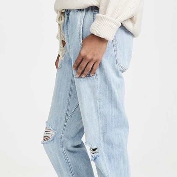 One Teaspoon Shabbies Drawstring Boyfriend Jeans - medium - Hustler Blue - Picture 3 of 14